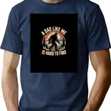 Funny Bigfoot Vintage Dad Design T-Shirt - Retro Graphic Casual Tee - Navy