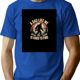 Funny Bigfoot Vintage Dad Design T-Shirt - Retro Graphic Casual Tee - Blue