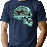 Funny Biker Vintage Motorcycle Lover Cool Rider T-Shirt - Navy