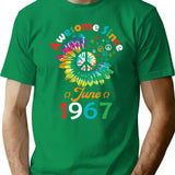 Funny Birthday Quote Awesome Since June 1967 Retro Birthday T-Shirt for Men & Women, T-Shirts Graphic Tee - Green