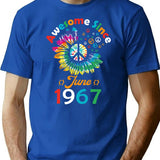 Funny Birthday Quote Awesome Since June 1967 Retro Birthday T-Shirt for Men & Women, T-Shirts Graphic Tee - Blue