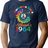 Funny Birthday Quote Awesome Since March 1964 Retro Birthday T-Shirt - Navy