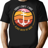 Funny Boating Tee Sorry I Can't I Have Plans With My Boat Design - Black