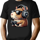 Funny Capybara Rodent Video Games T-Shirt - Sarcastic Humor Graphic Tee - Black
