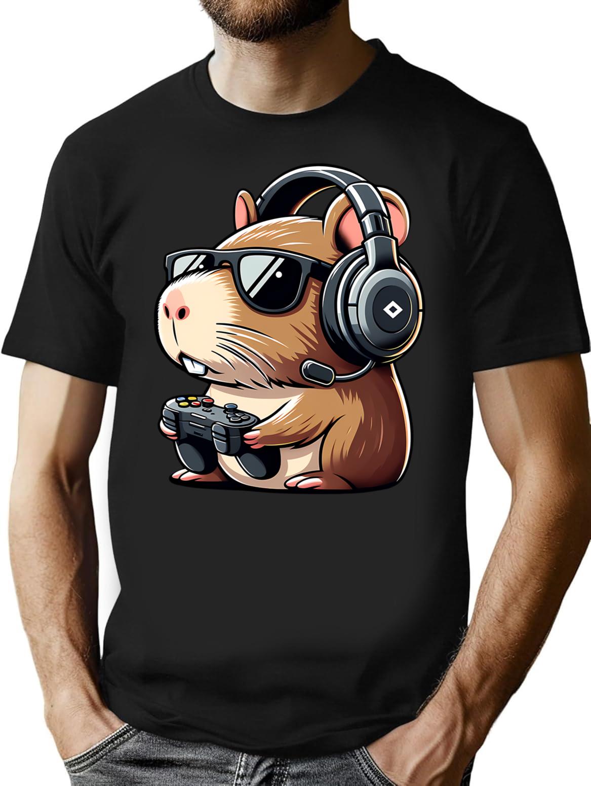 Funny Capybara Rodent Video Games T-Shirt - Sarcastic Humor Graphic Tee - Black