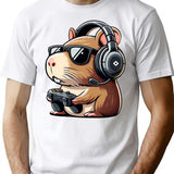 Funny Capybara Rodent Video Games T-Shirt - Sarcastic Humor Graphic Tee - White