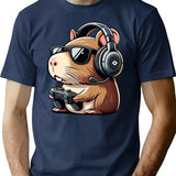 Funny Capybara Rodent Video Games T-Shirt - Sarcastic Humor Graphic Tee - Navy