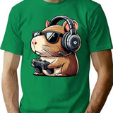 Funny Capybara Rodent Video Games T-Shirt - Sarcastic Humor Graphic Tee - Green