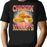 Funny Chicken Nuggets Bootleg 90S Vintage T-Shirt for Men & Women, T-Shirts Graphic Tee - Black