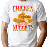 Funny Chicken Nuggets Bootleg 90S Vintage T-Shirt for Men & Women, T-Shirts Graphic Tee - White