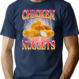 Funny Chicken Nuggets Bootleg 90s Vintage T-Shirt - Navy