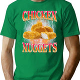 Funny Chicken Nuggets Bootleg 90s Vintage T-Shirt - Green