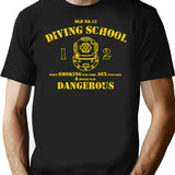 Funny Commercial Diver - Old No.12 Diving School (distressed) T-Shirt - Black