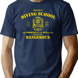 Funny Commercial Diver - Old No.12 Diving School (Distressed) T-Shirt for Men & Women, T-Shirts Graphic Tee - Navy
