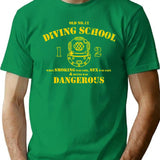 Funny Commercial Diver - Old No.12 Diving School (Distressed) T-Shirt for Men & Women, T-Shirts Graphic Tee - Green