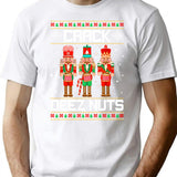 Funny Crack Deez Nuts Ugly Christmas Sweater Xmas Nutcracker T-Shirt - White