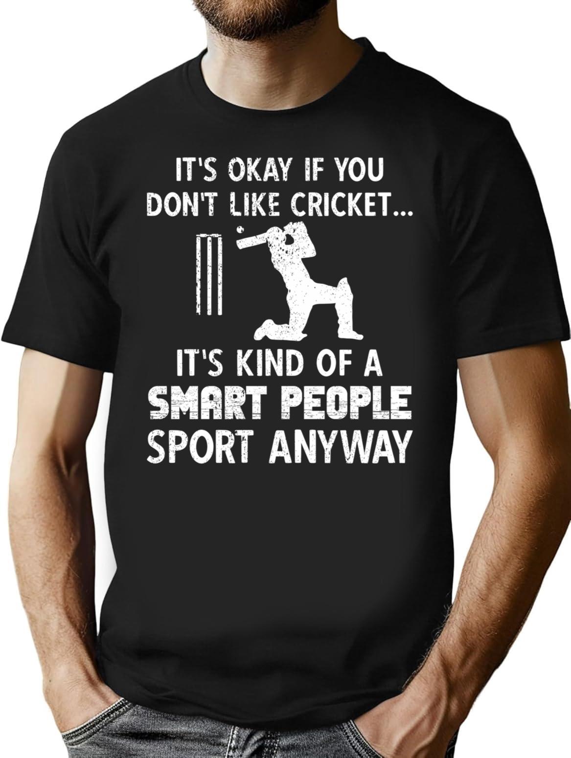 Funny Cricket Player Cricket Sport Vintage Sayings And Cricket Bat (1) T-Shirt - Black