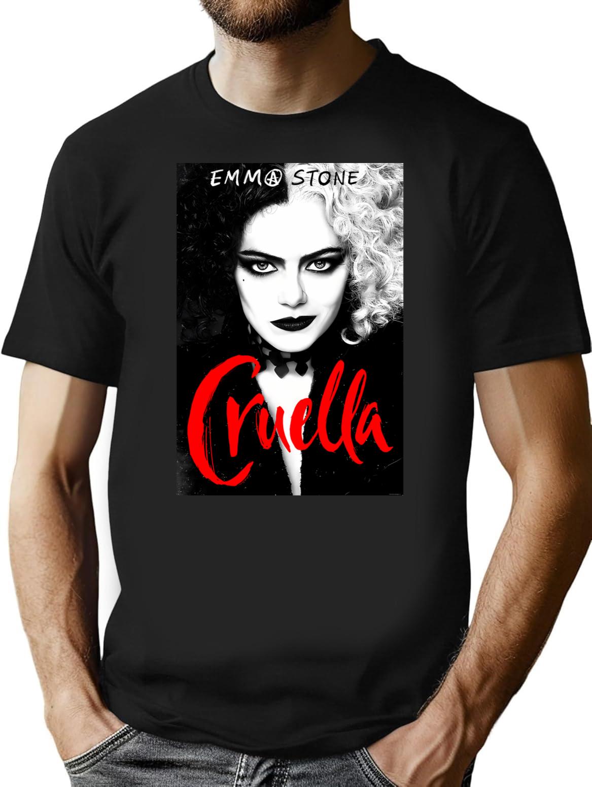 Funny Cruellas Vintage T-Shirt - Retro Graphic Casual Tee - Black