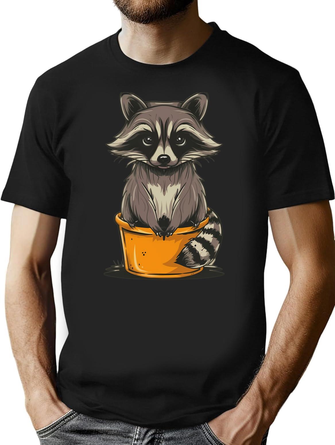Funny Cute Raccoon T-Shirt - Sarcastic Humor Graphic Tee - Black