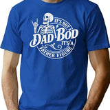 Funny Dad Bod Skeleton Shirt - Its Not A Dad Bod Its A Father Figure - Retro Rock Style Gift For Dad Fathers Day T-Shirt - Blue