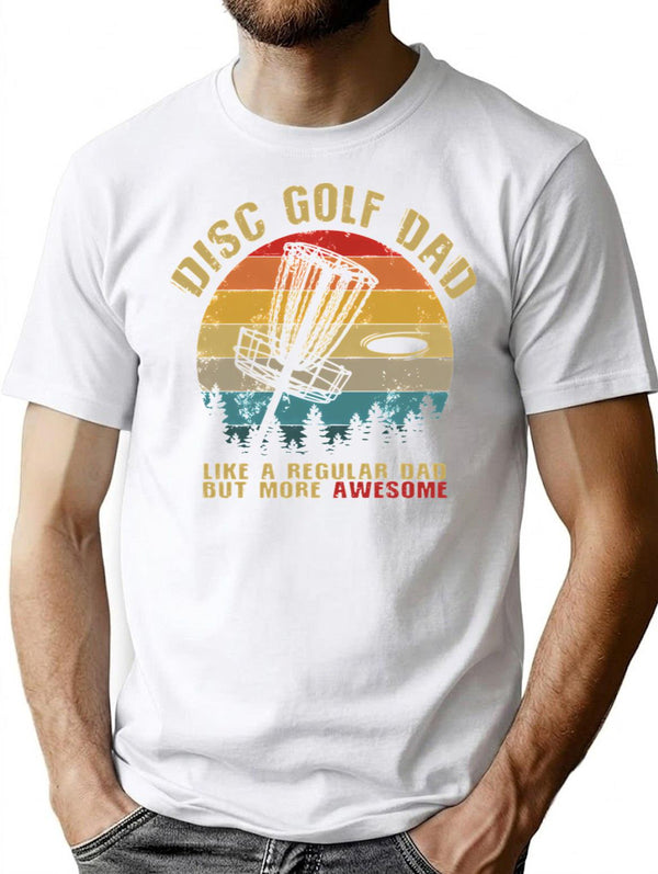 Funny Disc Golf Dad T-Shirt for Men & Women, T-Shirts Graphic Tee - White