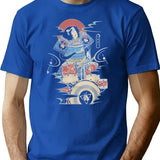Funny Drummer Samurai No.6 Warrior Japanese Lover T-Shirt for Men & Women, T-Shirts Graphic Tee - Blue