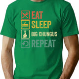 Funny Eat Sleep Big Chungus Repeat Retro Vintage T-Shirt for Men & Women, T-Shirts Graphic Tee - Green