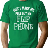 Funny Flip Phone Cellular Retro Vintage Change Resistant Technology T-Shirt for Men & Women, T-Shirts Graphic Tee - Green