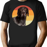 Funny German Shorthaired Pointer Dog Vintage Retro Face T-Shirt for Men & Women, T-Shirts Graphic Tee - Black