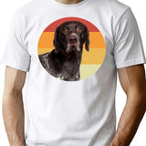 Funny German Shorthaired Pointer Dog Vintage Retro Face T-Shirt for Men & Women, T-Shirts Graphic Tee - White