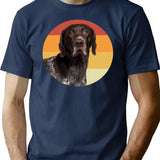 Funny German Shorthaired Pointer Dog Vintage Retro Face T-Shirt for Men & Women, T-Shirts Graphic Tee - Navy
