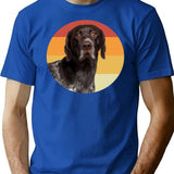Funny German Shorthaired Pointer Dog Vintage Retro Face T-Shirt for Men & Women, T-Shirts Graphic Tee - Blue
