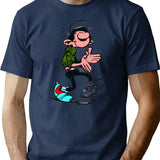 Funny Gift For Spirou Paper Vintage Photograp T-Shirt for Men & Women, T-Shirts Graphic Tee - Navy