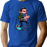 Funny Gift For Spirou Paper Vintage Photograp T-Shirt for Men & Women, T-Shirts Graphic Tee - Blue