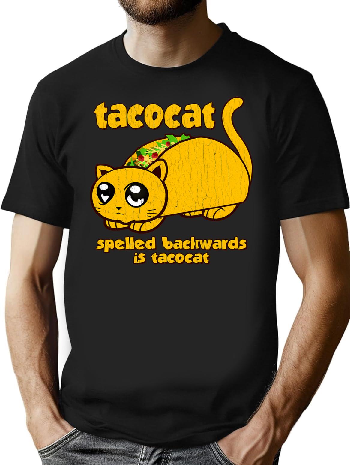 Funny - Tacocat Spelled Backwards (vintage Look) T-Shirt - Black