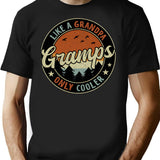 Gramps Like A Grandpa Only Cooler Vintage Retro T-Shirt - Black