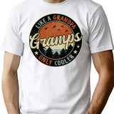 Gramps Like A Grandpa Only Cooler Vintage Retro T-Shirt - White