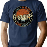 Gramps Like A Grandpa Only Cooler Vintage Retro T-Shirt - Navy