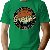 Gramps Like A Grandpa Only Cooler Vintage Retro T-Shirt - Green