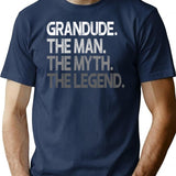 Grandude The Man The Myth The Legend T-Shirt - Navy