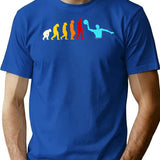 Great Water Polo Evolution Sport Water Ball Player T-Shirt - Blue