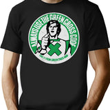 Green Cross Code Man T-Shirt - Retro Graphic Tee for Men & Women - Black