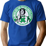 Green Cross Code Man T-Shirt - Retro Graphic Tee for Men & Women - Blue
