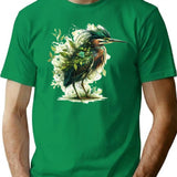 Green Heron T-Shirt - Retro Graphic Tee for Men & Women - Green