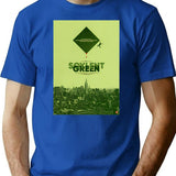 Green Is People T-Shirt - Retro Graphic Tee for Men & Women - Blue