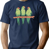 Green Parrot T-Shirt - Retro Graphic Tee for Men & Women - Navy