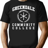 Greendale - College Font T-Shirt - Retro Graphic Tee for Men & Women - Black