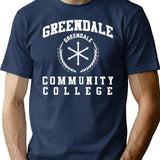Greendale - College Font T-Shirt - Retro Graphic Tee for Men & Women - Navy