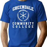 Greendale - College Font T-Shirt - Retro Graphic Tee for Men & Women - Blue