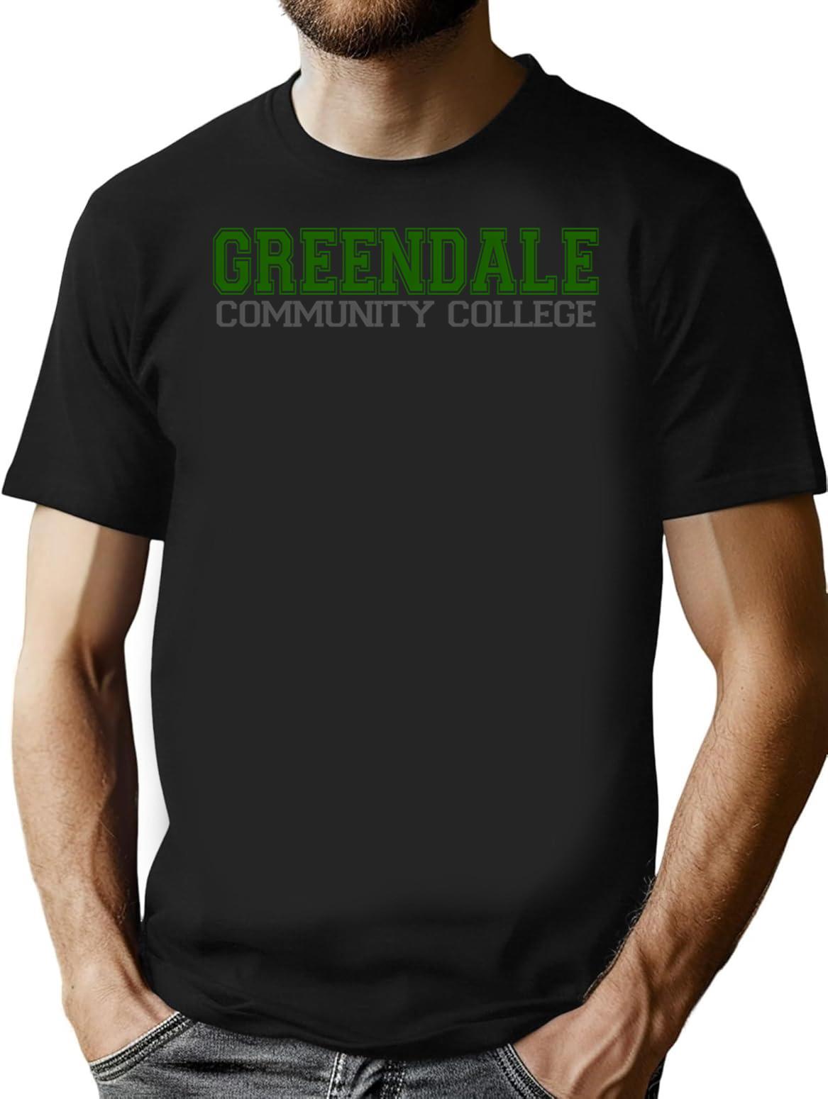 Greendale College Jersey T-Shirt - Retro Graphic Tee for Men & Women - Black
